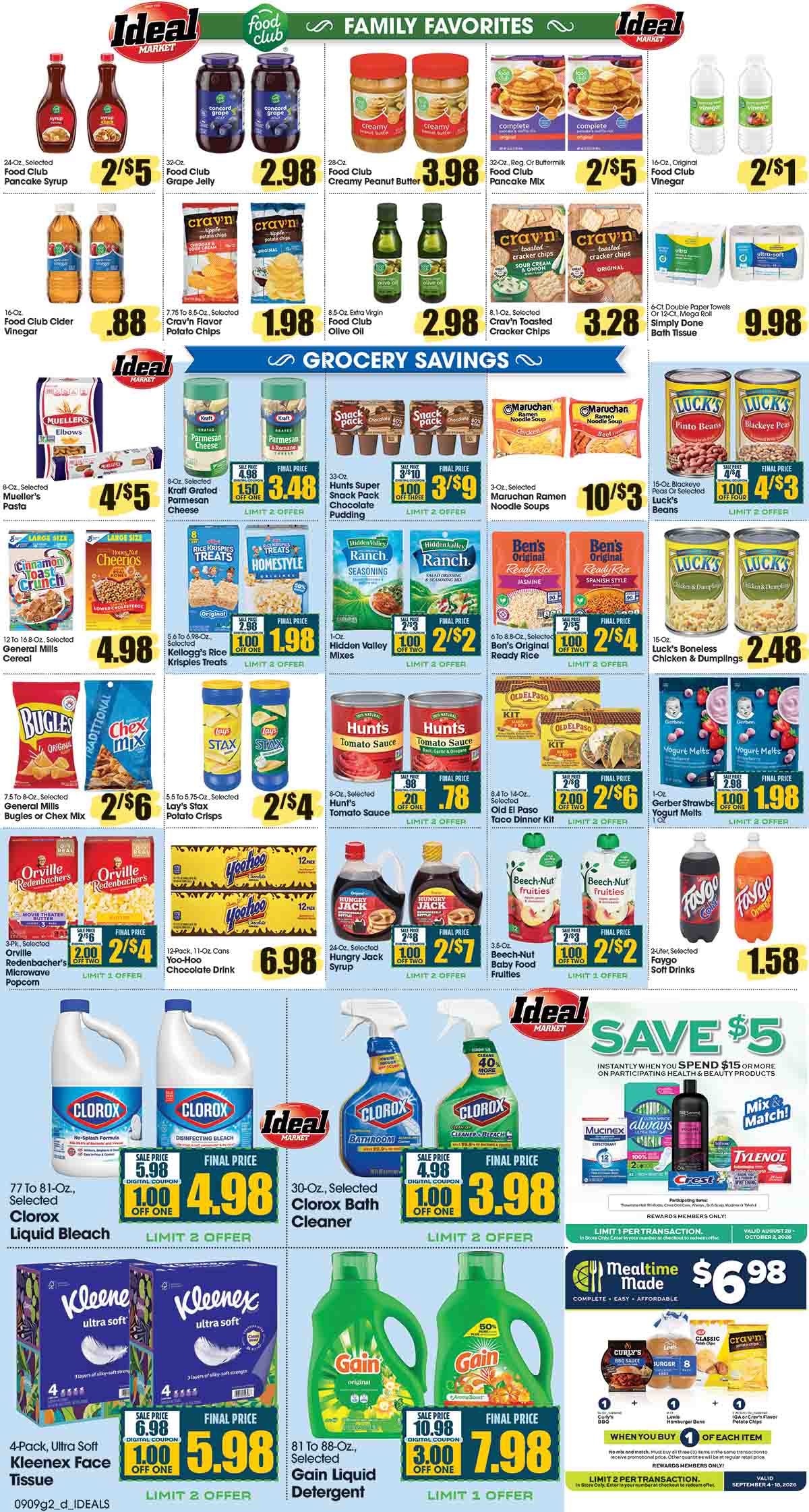 Ideal Market Advertised Specials Sept 10 thru 16, 2026 Page 2 of 4
