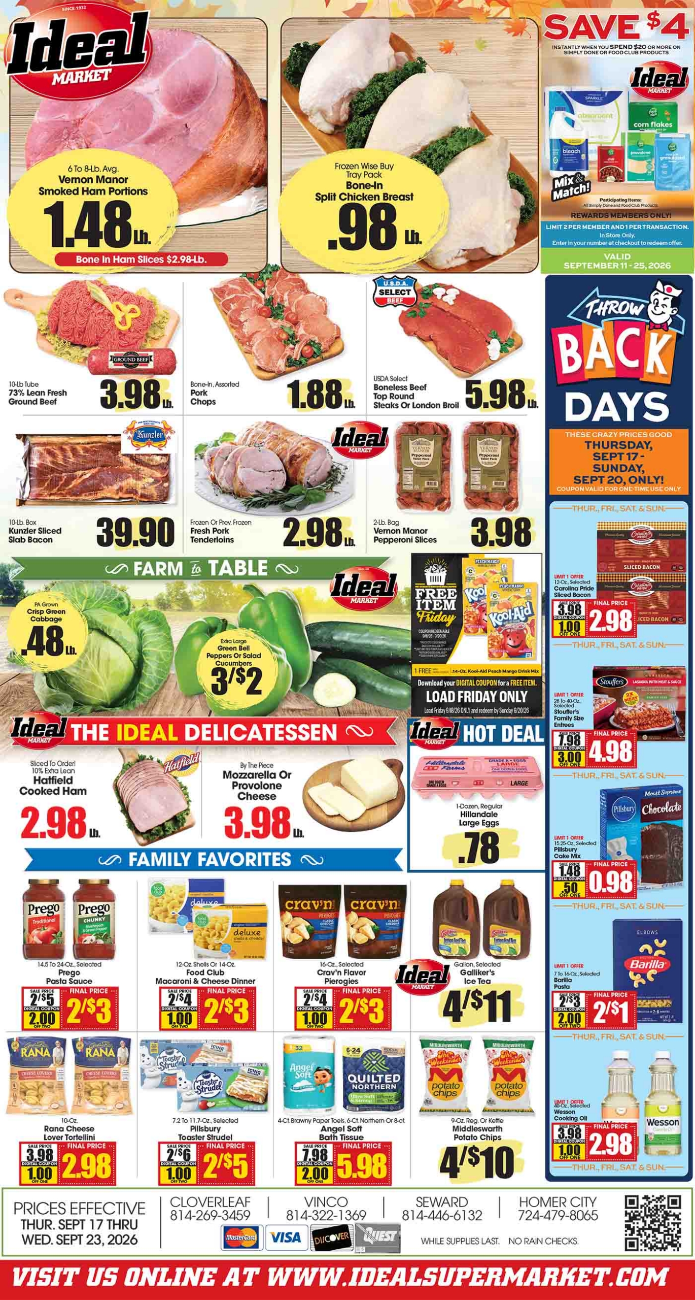 Ideal Market Advertised Specials Sept 17 thru 23, 2026 Page 1 of 4