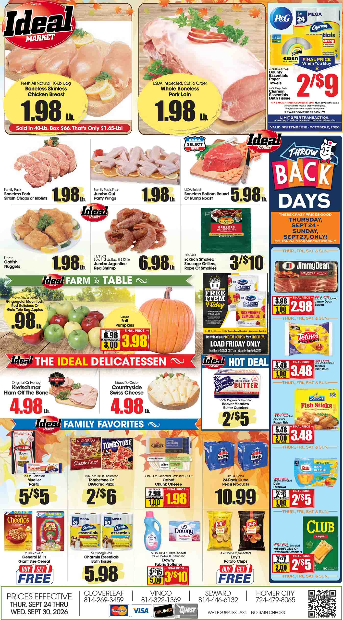 Ideal Market Advertised Specials Sept 24 thru 30, 2026 Page 1 of 4