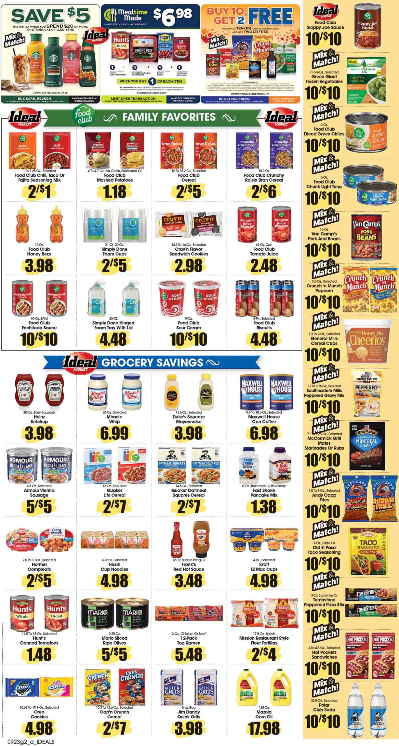 Ideal Market Advertised Specials Sept 24 thru 30, 2026 Page 2 of 4